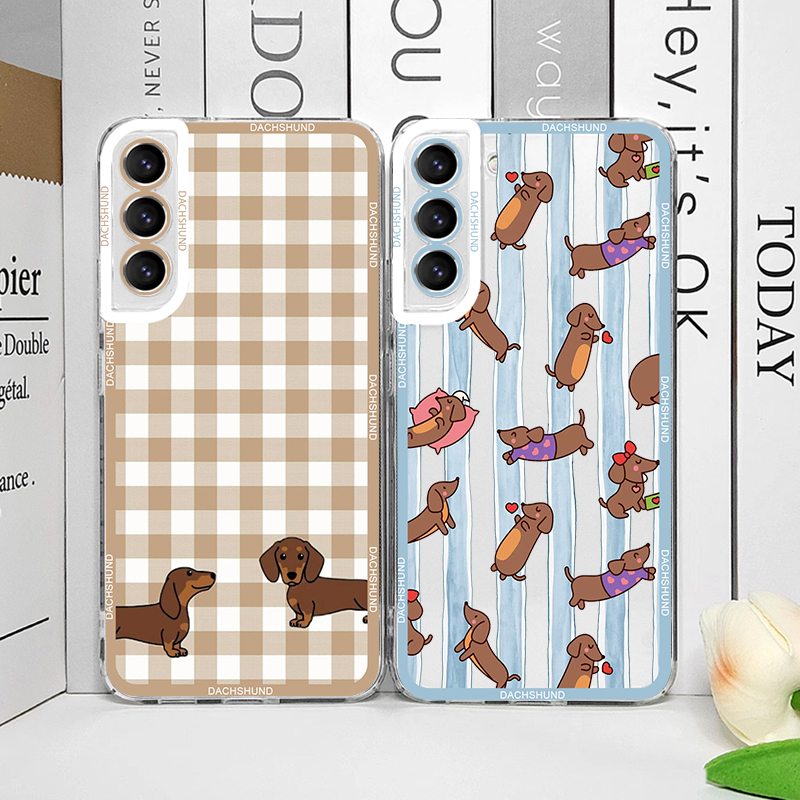 Samsung Galaxy S24 - غطاء هاتف لطيف بتصميم كلب النقانق