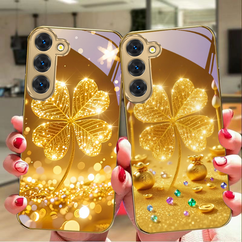 غطاء هاتف زجاجي ذهبي ضخم بتصمي - مراجعة Samsung Galaxy S24 وسعره