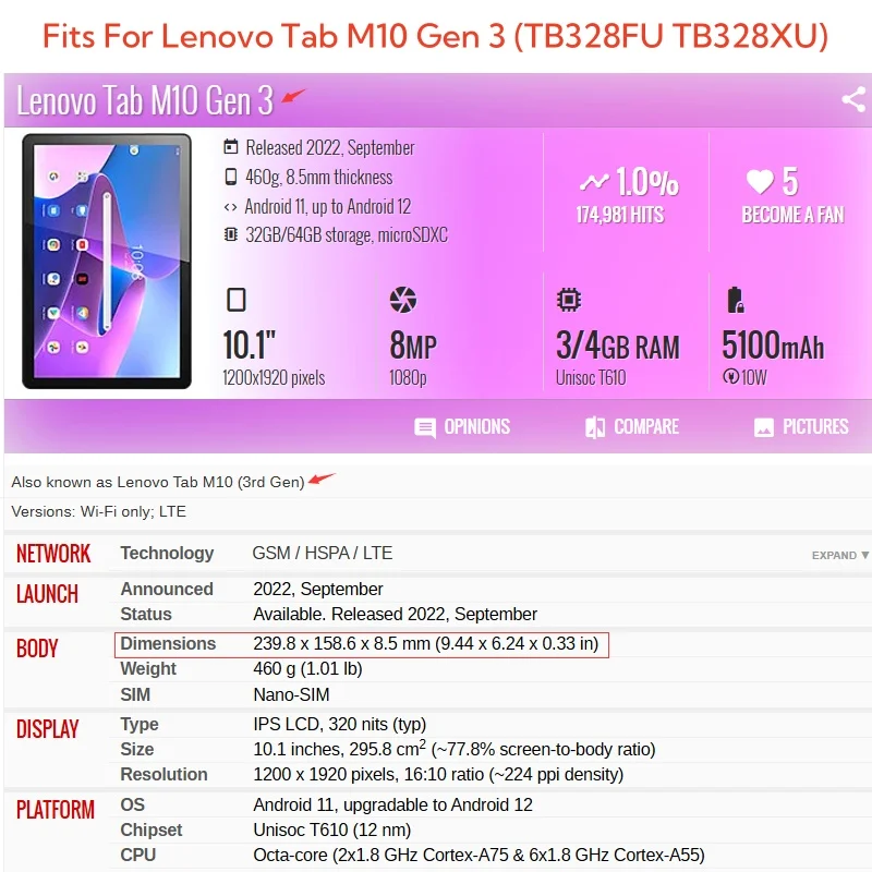 كابا لينوفو تاب M10 3rd Gen 10 - مراجعة Tablet Cover Accessories وسعره