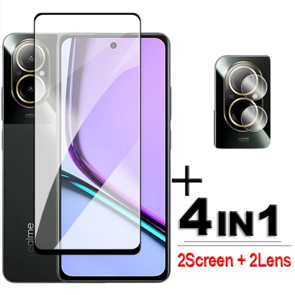 4in1 الزجاج المقسى ل Realme C7 - مراجعة Realme C67 وسعره